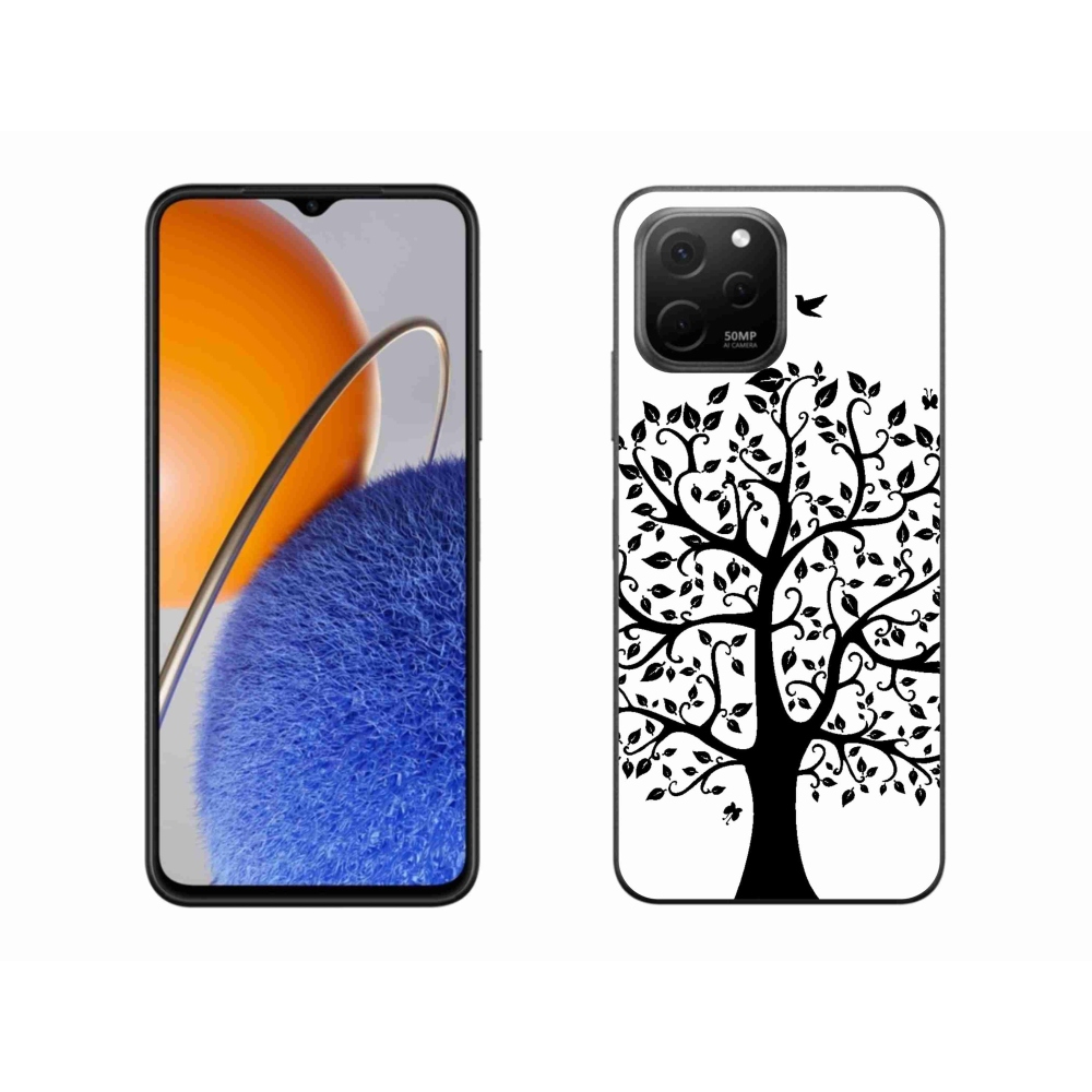 Gelový kryt mmCase na Huawei Nova Y61 - černobílý strom