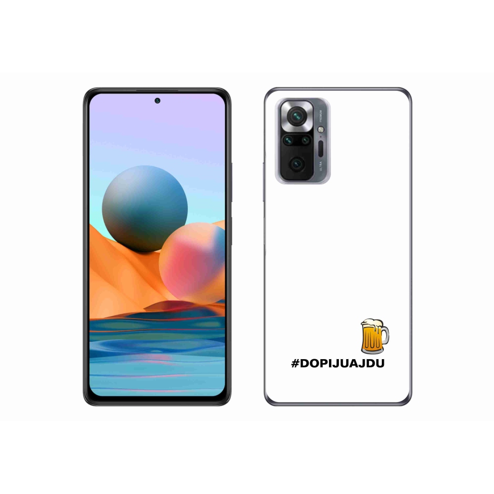 Gelový kryt mmCase na Xiaomi Redmi Note 10 Pro - pivní motiv 1 bílé pozadí