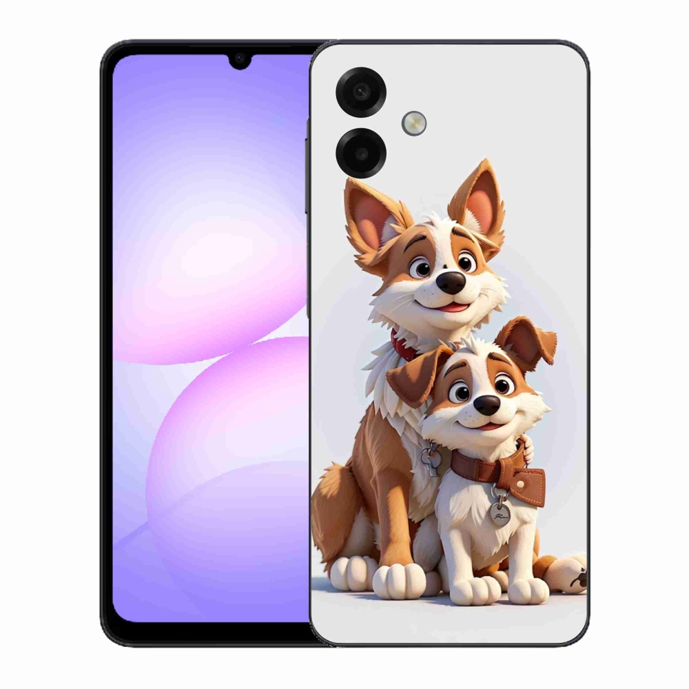 Gelový kryt mmCase na Samsung Galaxy A07 4G - kreslení psi