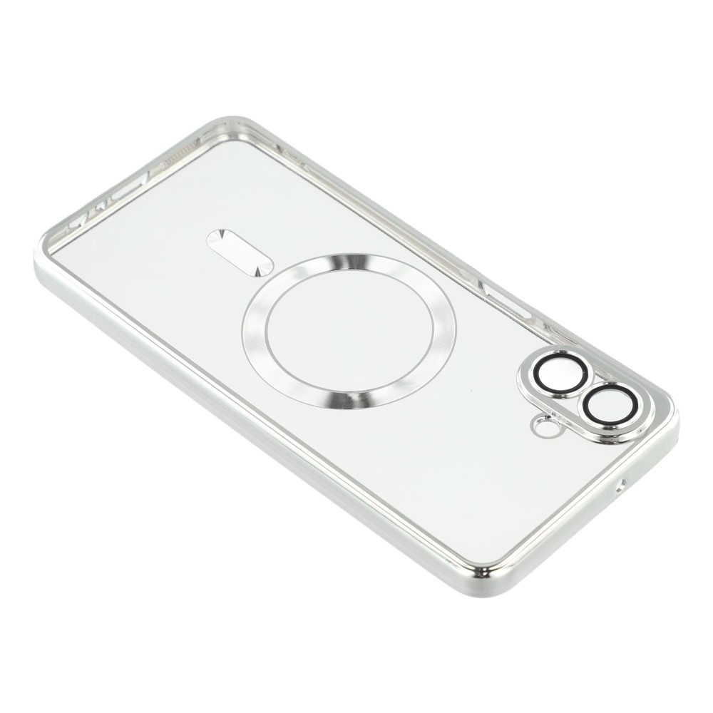 Clear obal s ochranou fotoaparátu a podporou MagSafe na Samsung Galaxy A07 4G - stříbrný