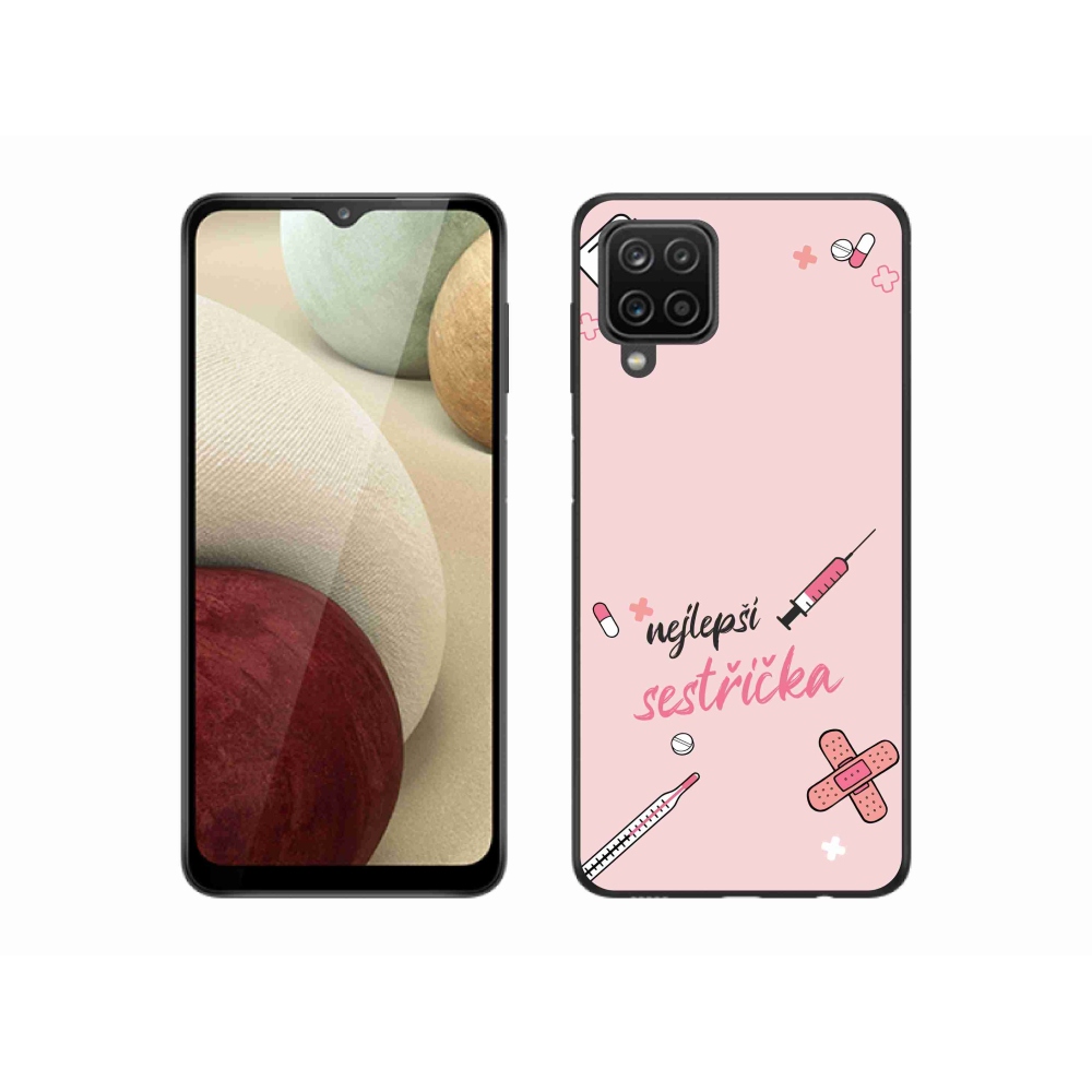 Gelový kryt mmCase na Samsung Galaxy M12 - nejlepší sestřička růžové pozadí