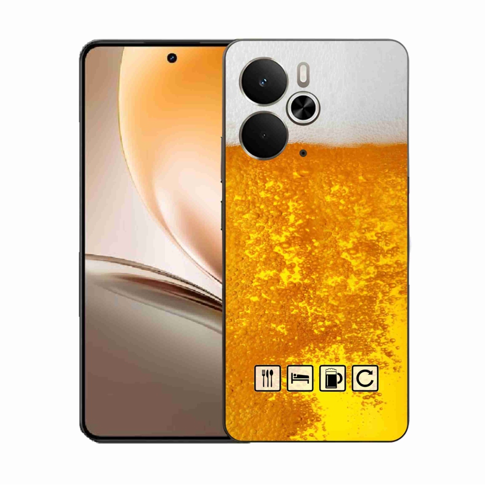 Gelový kryt mmCase na Realme 14 5G - pivní motiv 3