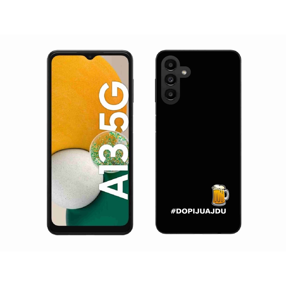 Gelový kryt mmCase na Samsung Galaxy A13 5G - pivní motiv 1 černé pozadí