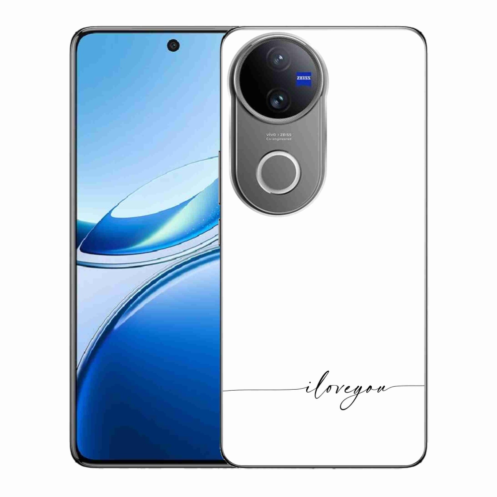 Gelový kryt mmCase na Vivo V50 5G - I love you bílé pozadí