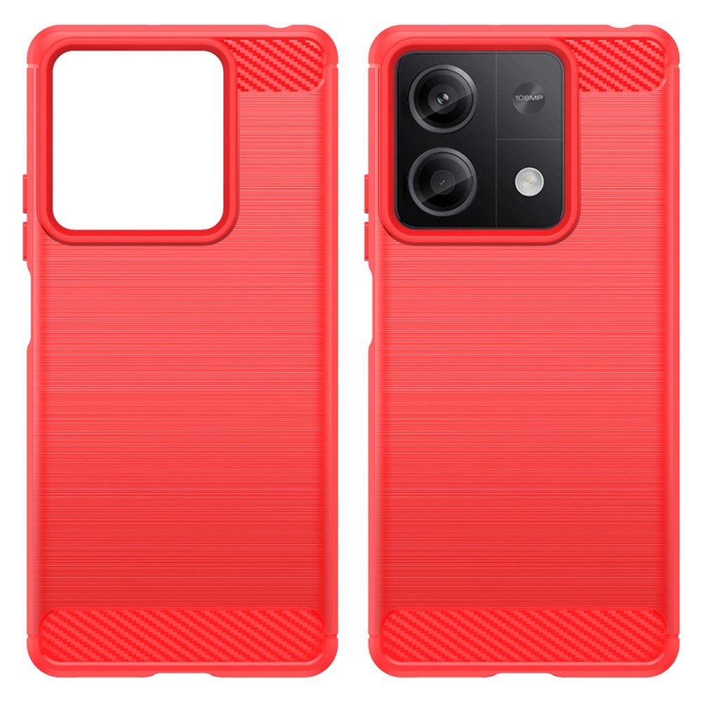 Carbon odolný gelový obal na Xiaomi Redmi Note 13 5G - červený