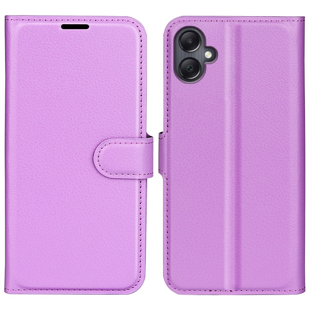 Litchi knížkové pouzdro na Samsung Galaxy A06 4G - fialové