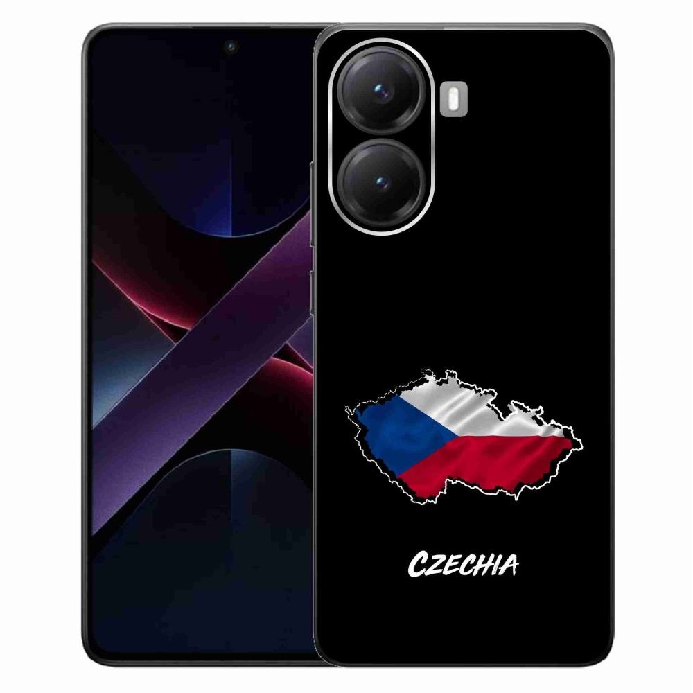 Gelový kryt mmCase na Xiaomi Poco X7 Pro 5G - Czechia černé pozadí