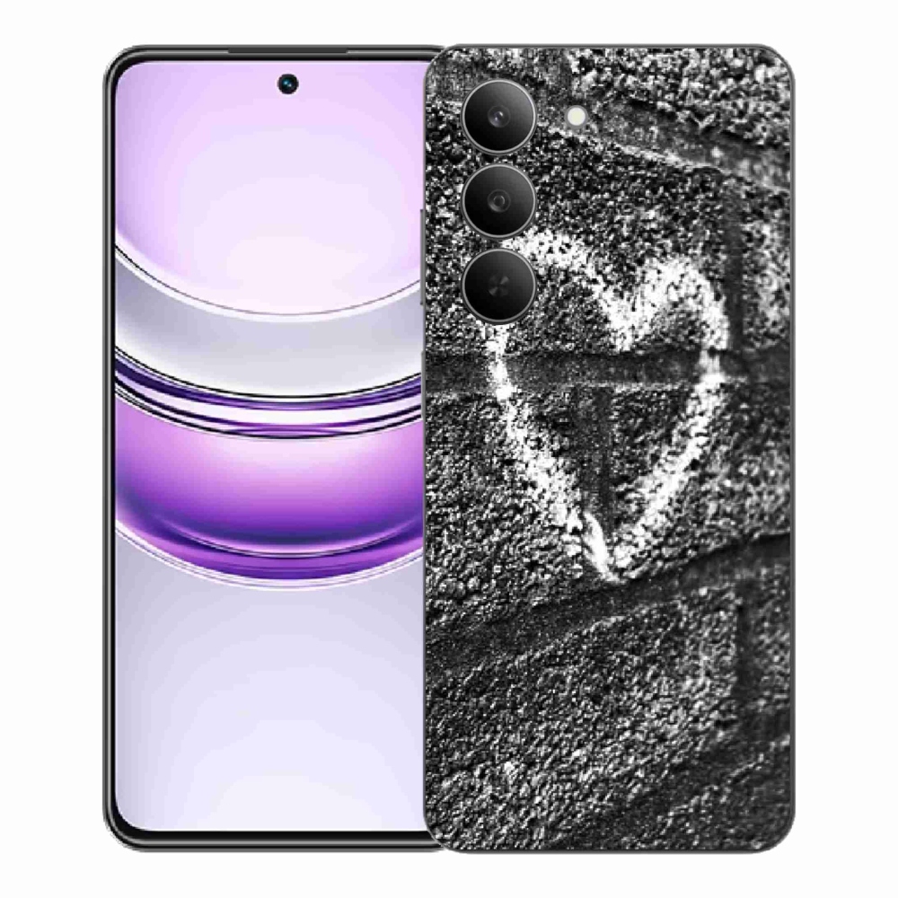 Gelový kryt mmCase na Realme 14x 5G - srdce na zdi
