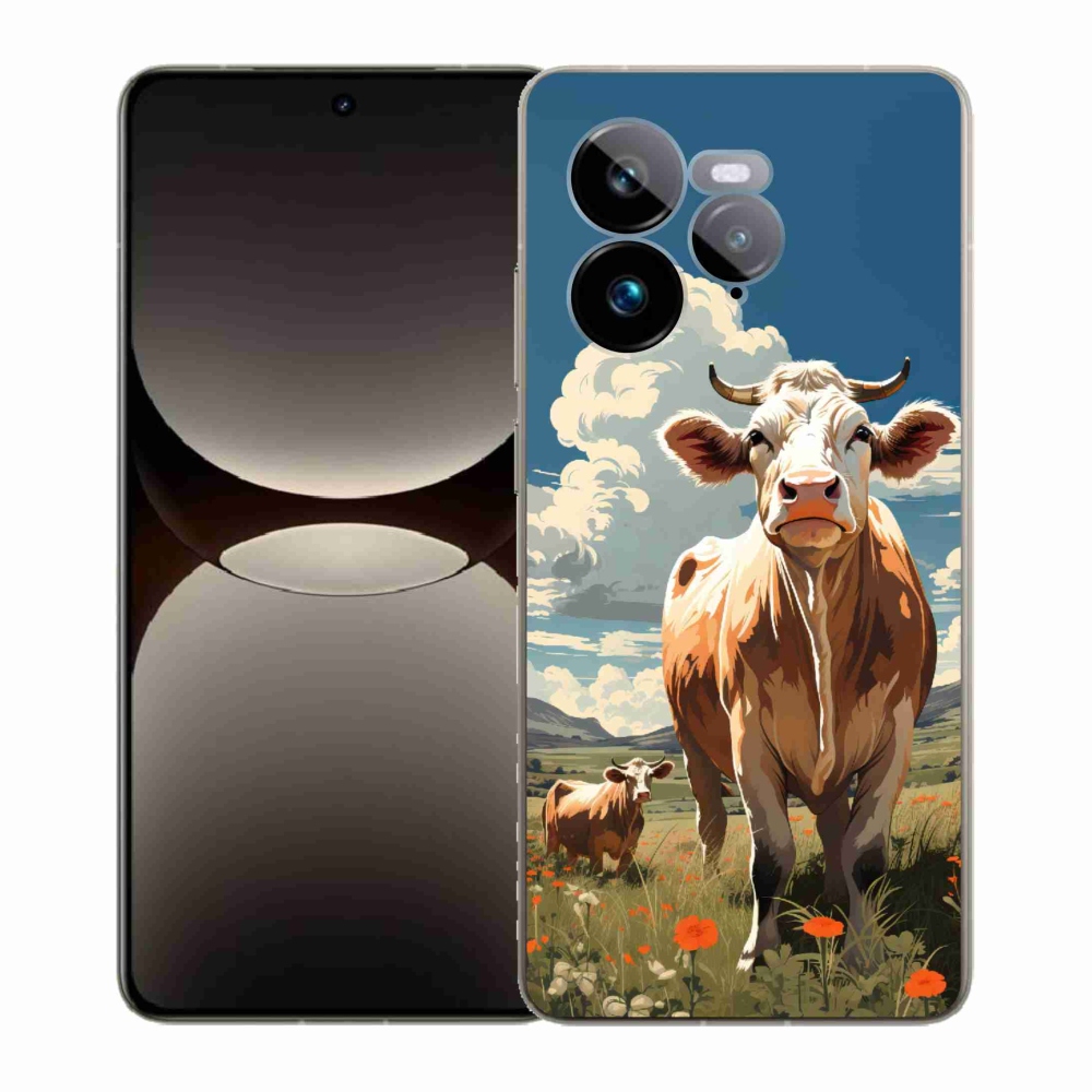 Gelový kryt mmCase na Realme GT 7 Pro 5G - krávy na louce