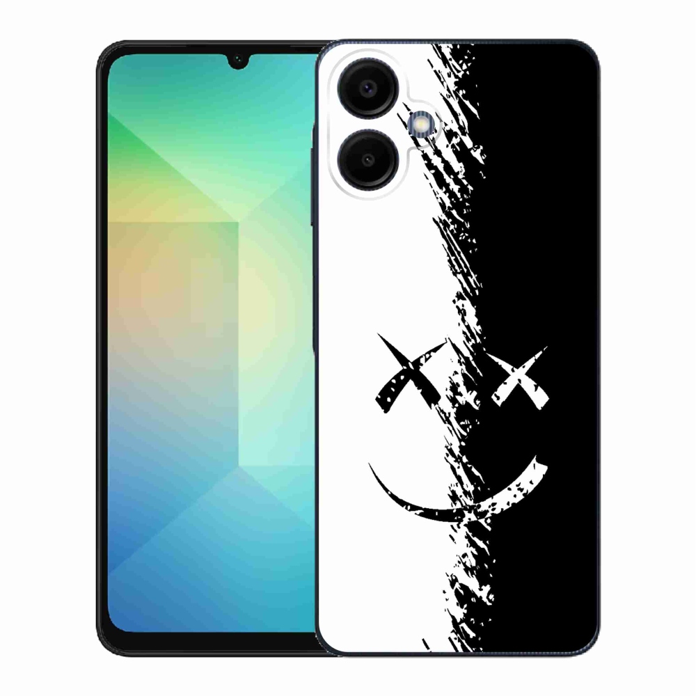 Gelový kryt mmCase na Samsung Galaxy A06 4G - černobílý smajlík