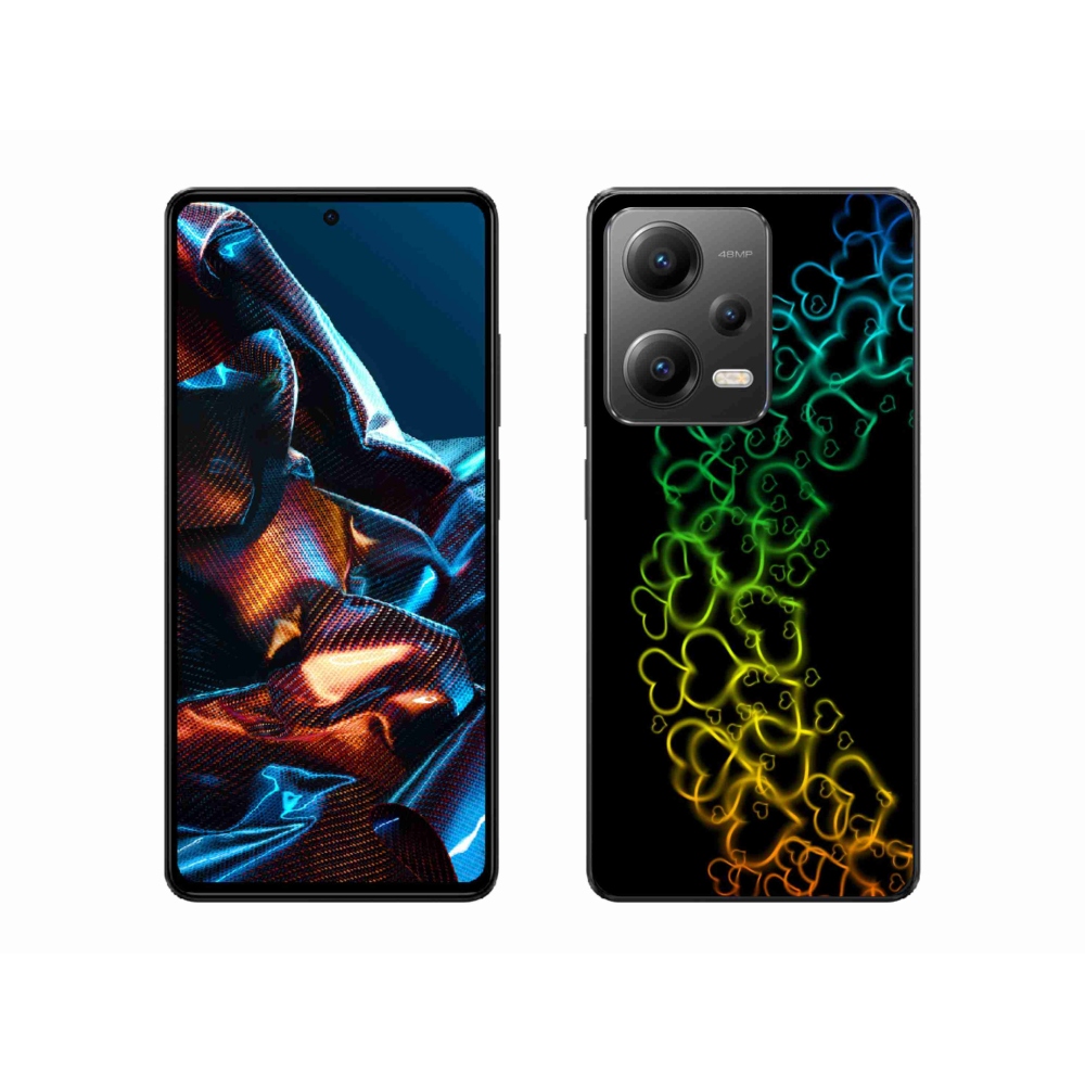 Gelový kryt mmCase na mobil Xiaomi Redmi Note 12 Pro 5G - barevná srdíčka