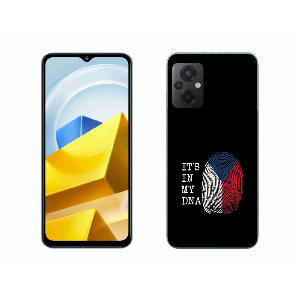 Gelový kryt mmCase na Xiaomi Poco M5 4G - vlajka otisk prstu černé pozadí