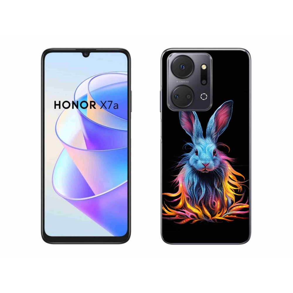 Gelový kryt mmCase na Honor X7a - abstraktní zajíc