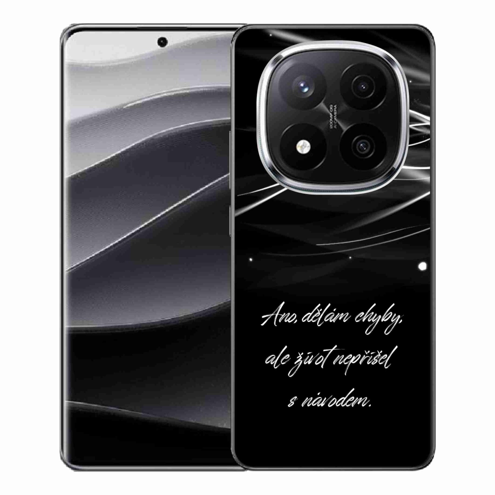 Gelový kryt mmCase na Xiaomi Redmi Note 14 Pro+ 5G - citát černé pozadí