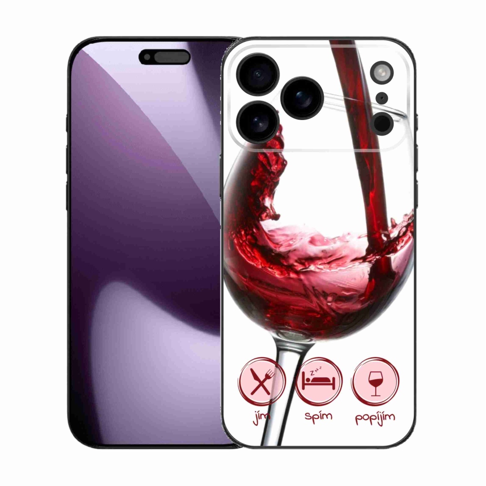 Gelový kryt mmCase na iPhone 17 Pro Max - sklenička vína červené
