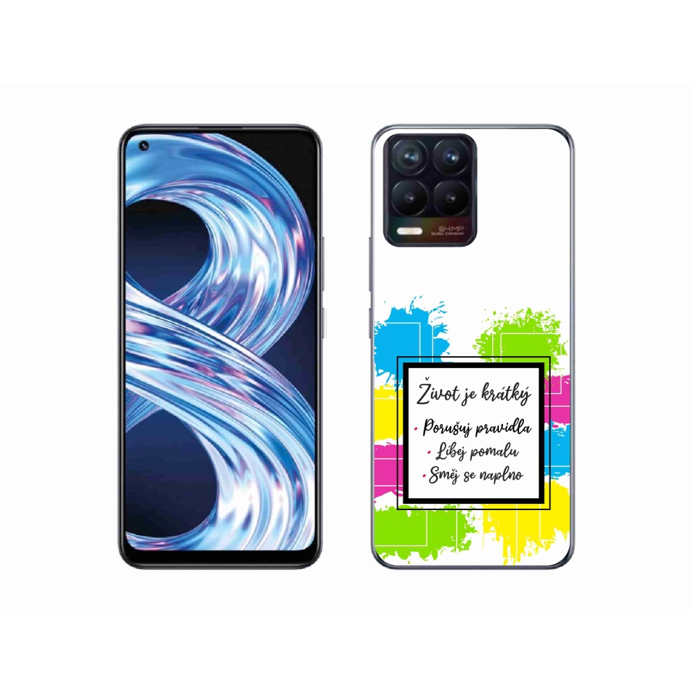 Gelový kryt mmCase na Realme 8 Pro - citát 5 bílé pozadí