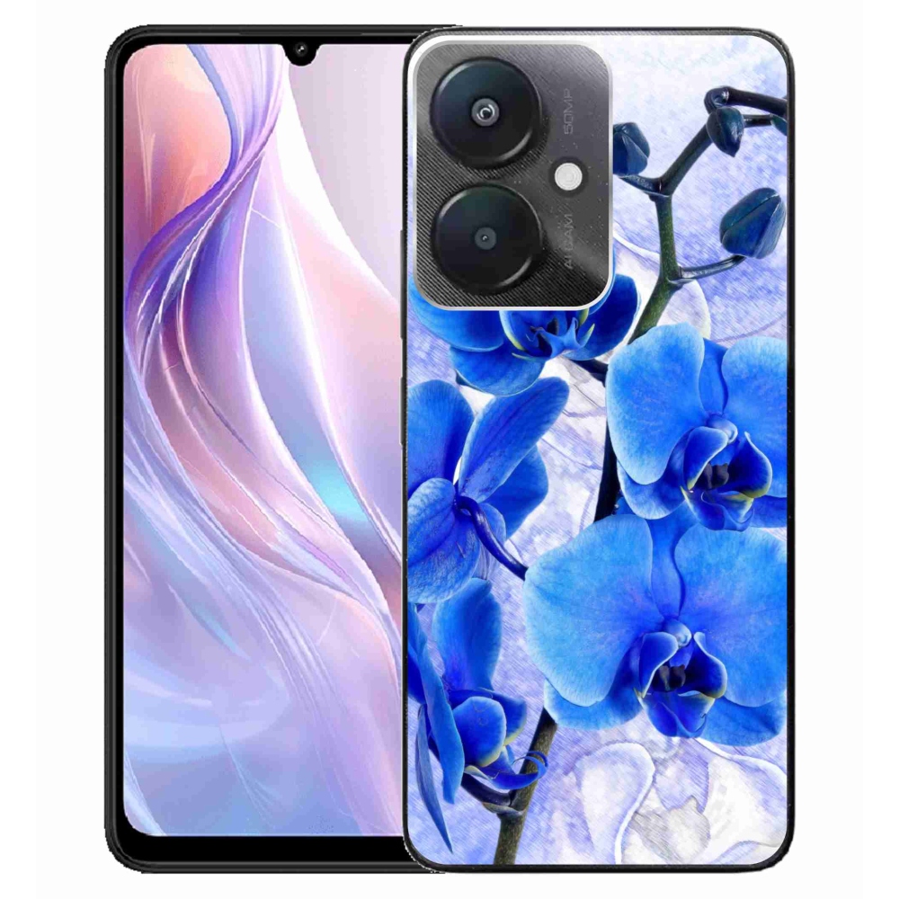 Gelový kryt mmCase na Xiaomi Redmi 13C 5G - modré květy