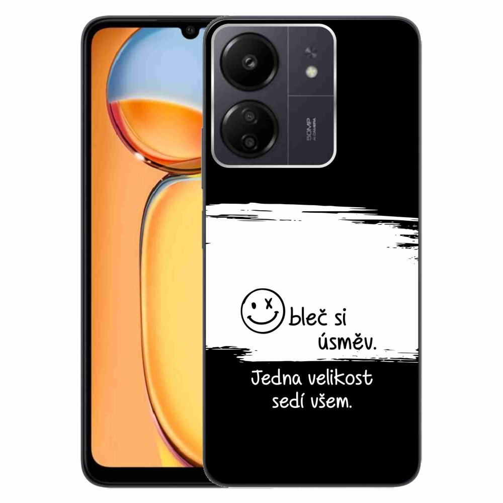 Gelový kryt mmCase na Xiaomi Poco C65/Redmi 13C - vtipný text 8 bíločerné pozadí