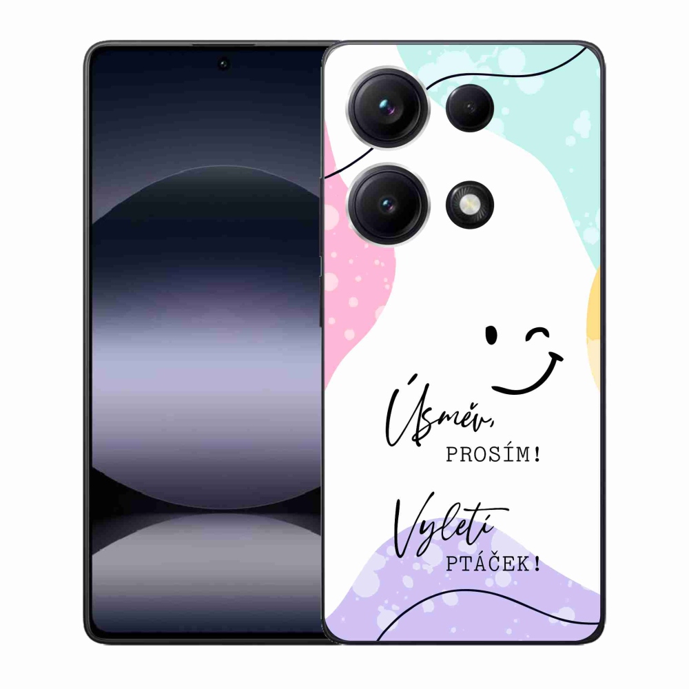 Gelový kryt mmCase na Xiaomi Redmi Note 14S - vtipný text 4 bílé pozadí