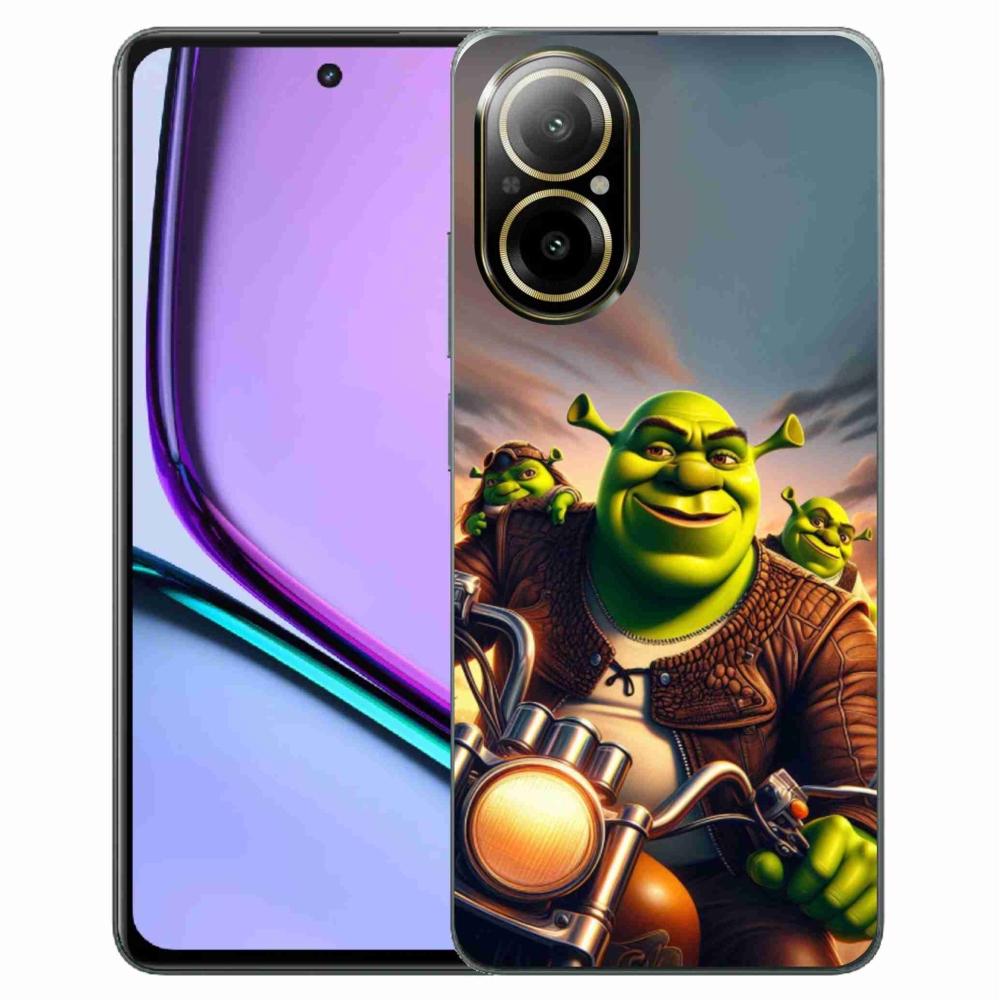 Gelový kryt mmCase na Realme C67 - shrek na motorce