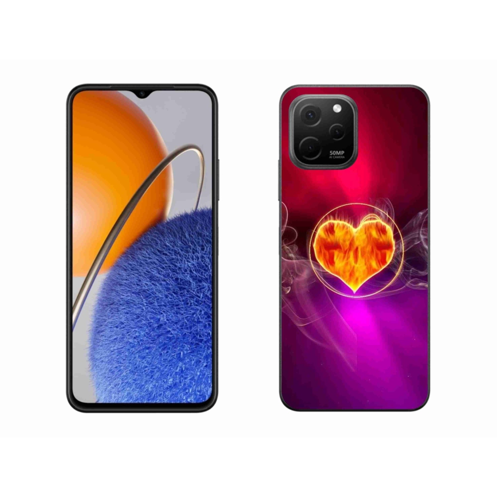 Gelový kryt mmCase na Huawei Nova Y61 - ohnivé srdce