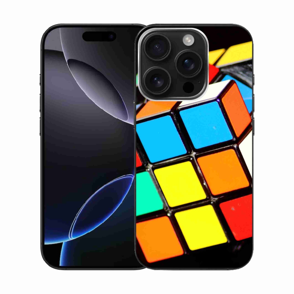 Gelový obal mmCase na iPhone 16 Pro - rubikova kostka