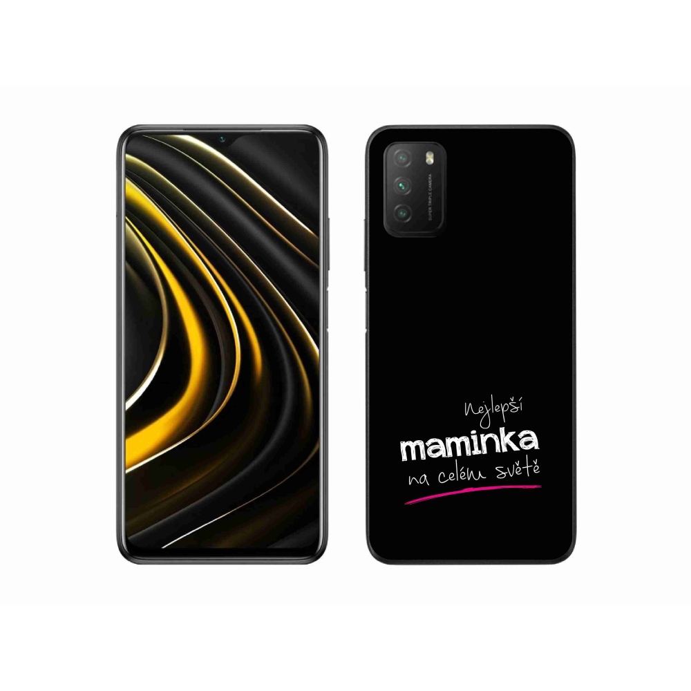 Gelový kryt mmCase na Xiaomi Poco M3 - nejlepší maminka 4 černé pozadí