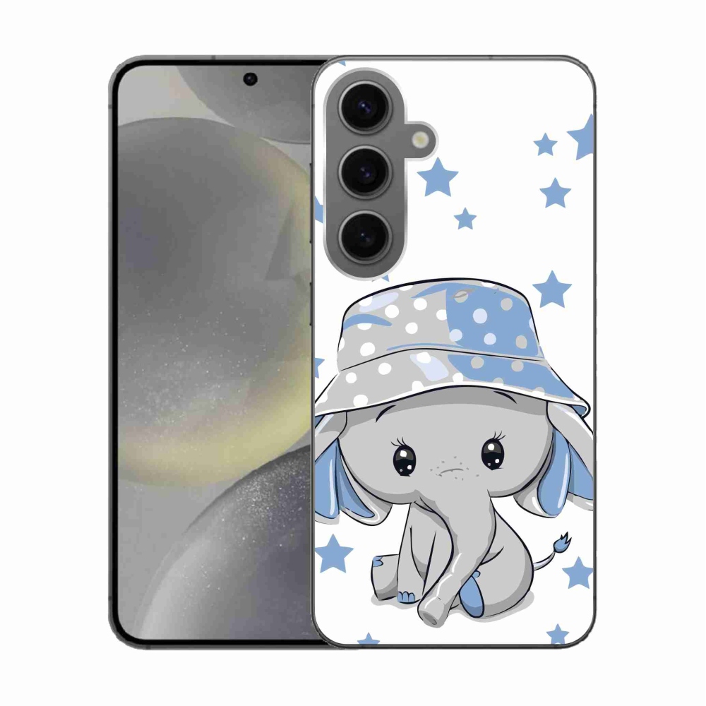 Gelový kryt mmCase na Samsung Galaxy S24 - modrý slon