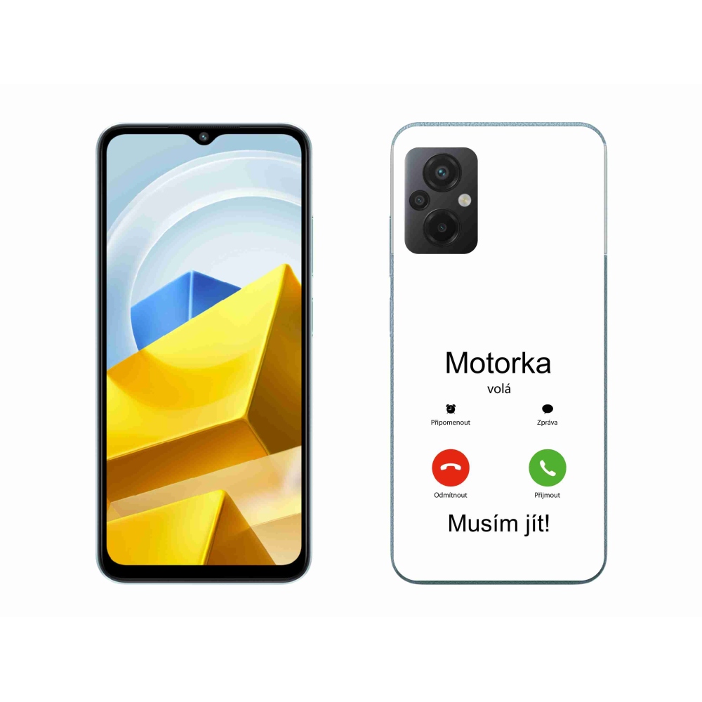 Gelový kryt mmCase na Xiaomi Poco M5 4G - motorka volá bílé pozadí