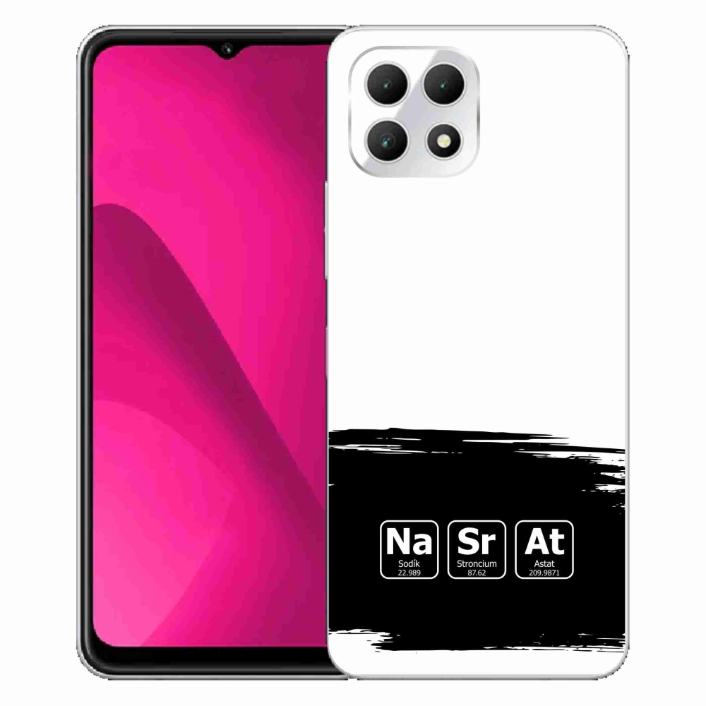Gelový kryt mmCase na T-Mobile T Phone 2 - chemické prvky černobílé pozadí