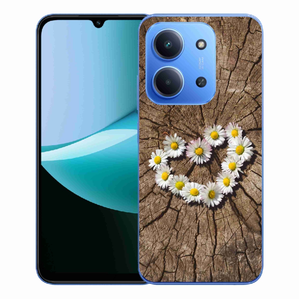 Gelový kryt mmCase na Xiaomi Redmi 15C 4G/5G (173mm) - srdce z kopretin