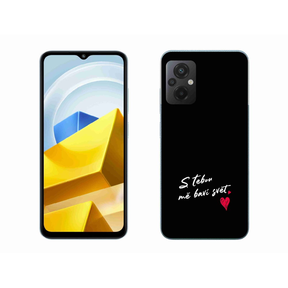 Gelový kryt mmCase na Xiaomi Poco M5 4G - zamilovaný text 1 černé pozadí