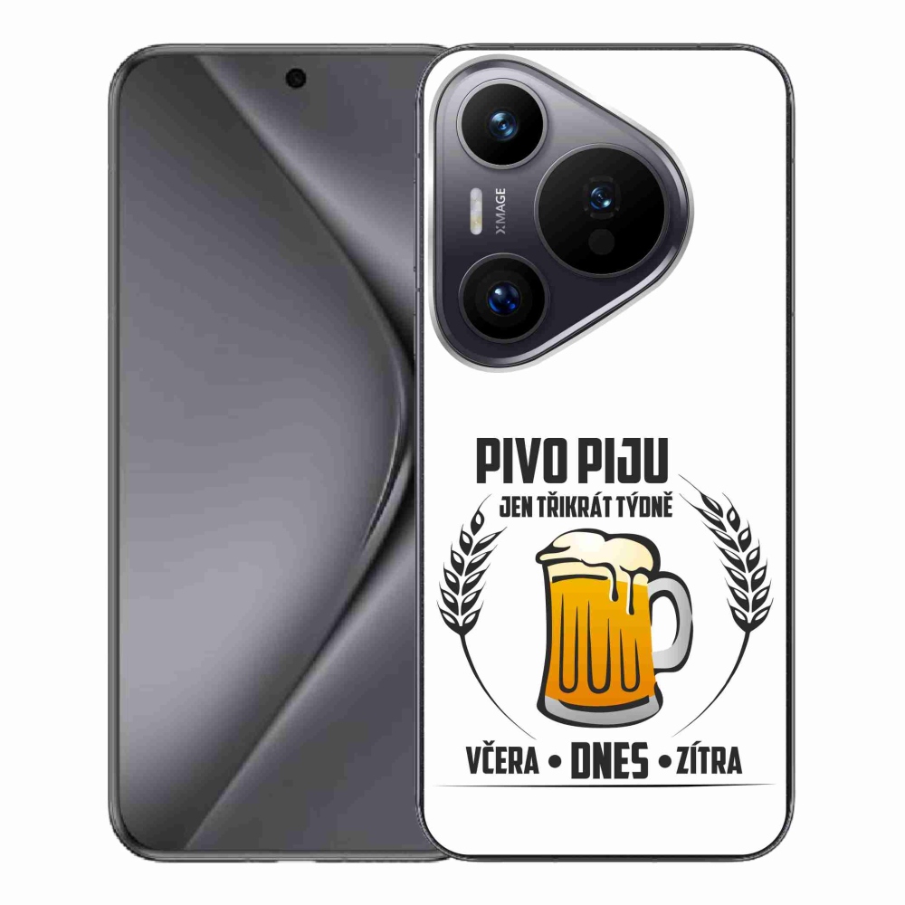 Gelový kryt mmCase na Huawei Pura 70 Pro - pivní motiv bílé pozadí