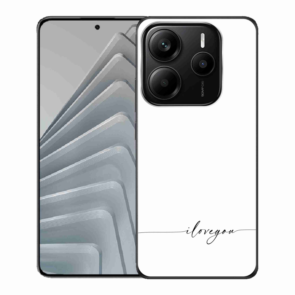 Gelový kryt mmCase na Xiaomi Redmi Note 14 5G - I love you bílé pozadí