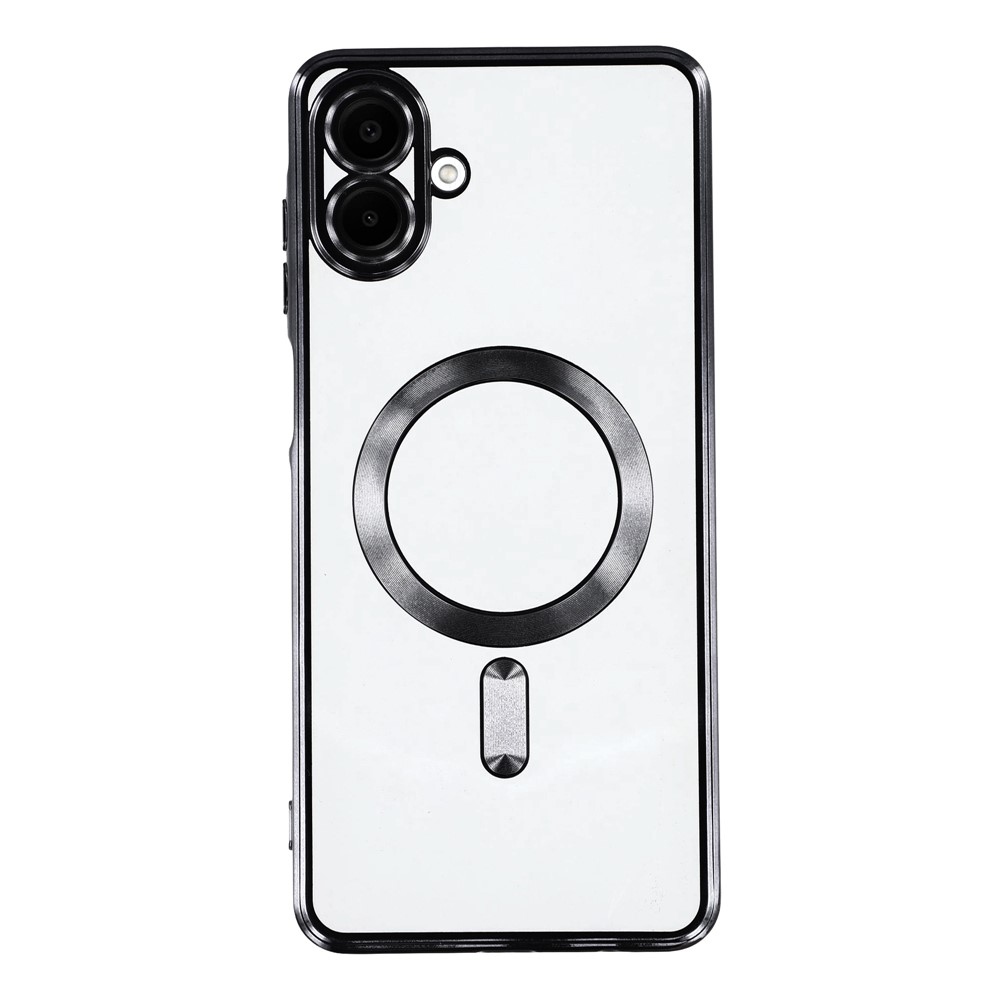 Clear obal s ochranou fotoaparátu a podporou MagSafe na Samsung Galaxy A07 4G - černý