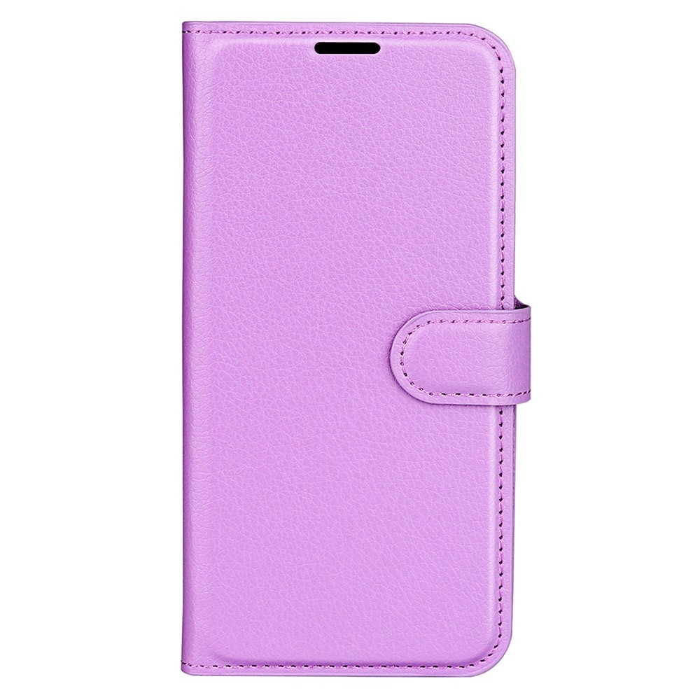 Litchi knížkové pouzdro na iPhone 15 Pro - fialové