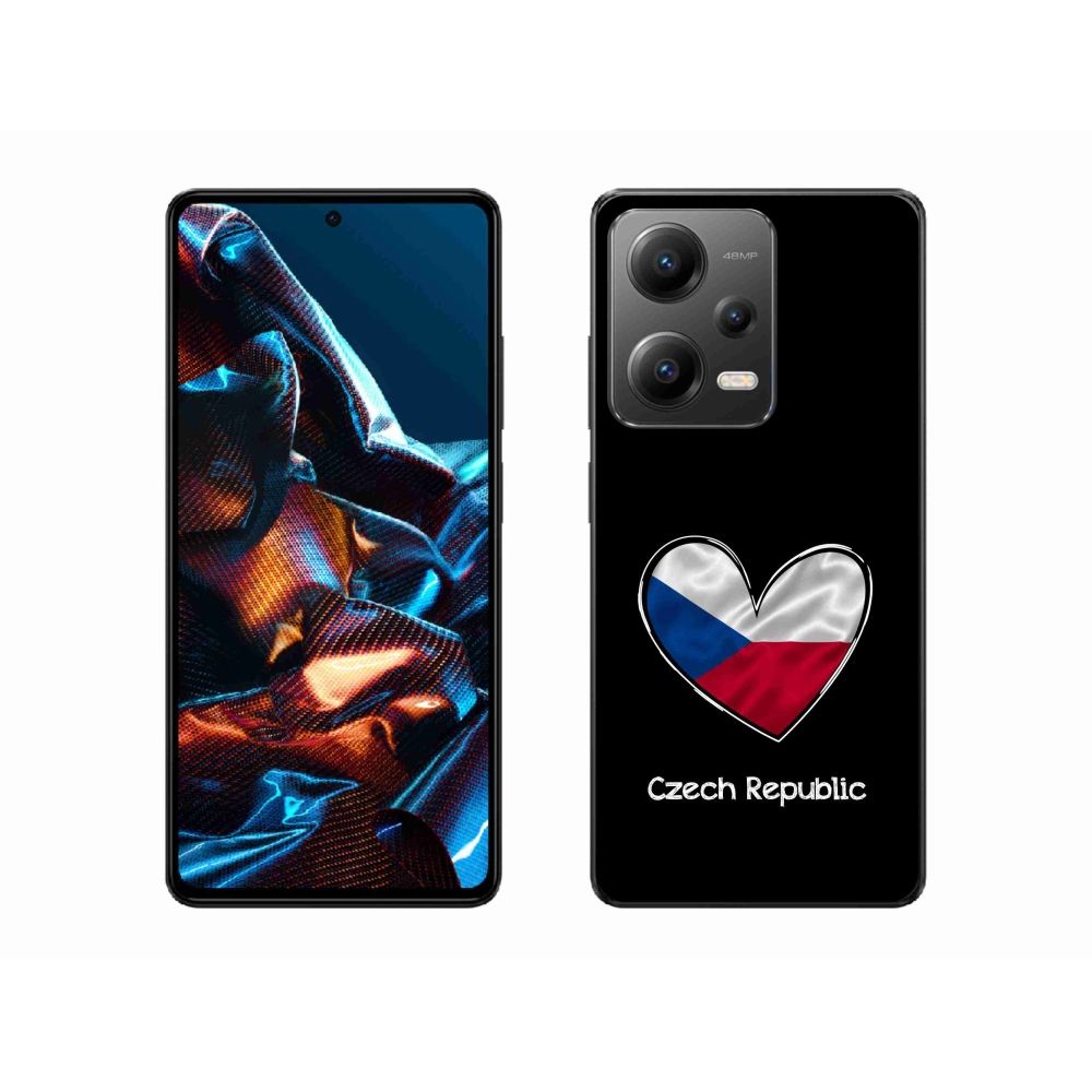 Gelový kryt mmCase na Xiaomi Redmi Note 12 Pro 5G - vlajka srdce černé pozadí