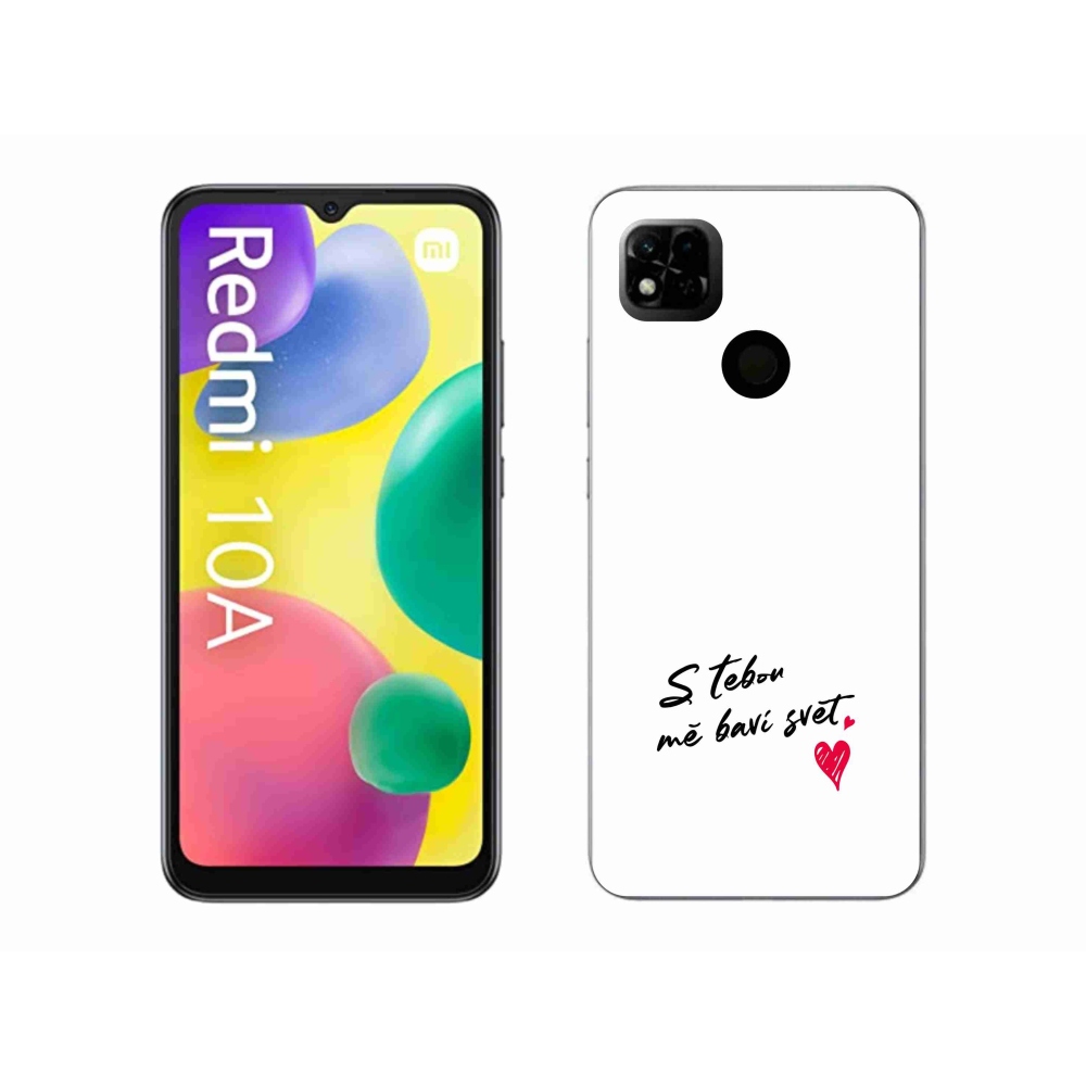 Gelový kryt mmCase na Xiaomi Redmi 10A - zamilovaný text 1 bílé pozadí