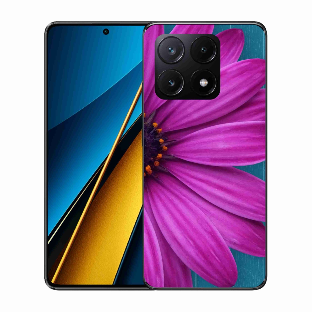 Gelový obal mmCase na Xiaomi Poco X6 Pro 5G - fialová kopretina