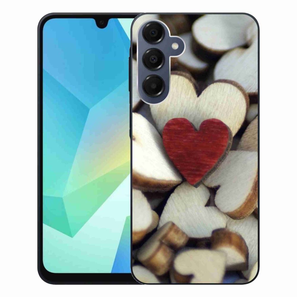 Gelový kryt mmCase na Samsung Galaxy A16 4G/5G - gravírované červené srdce 