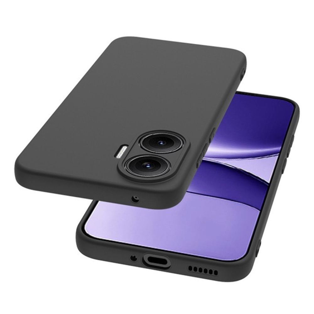 Matný gelový obal na Xiaomi Poco F7 5G - černý