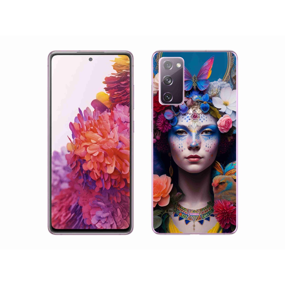 Gelový kryt mmCase na Samsung Galaxy S20 FE - žena s květinami