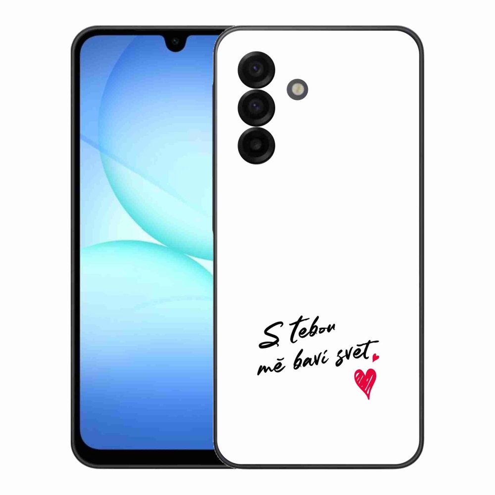 Gelový kryt mmCase na Samsung Galaxy A17 4G/5G - zamilovaný text 1 bílé pozadí