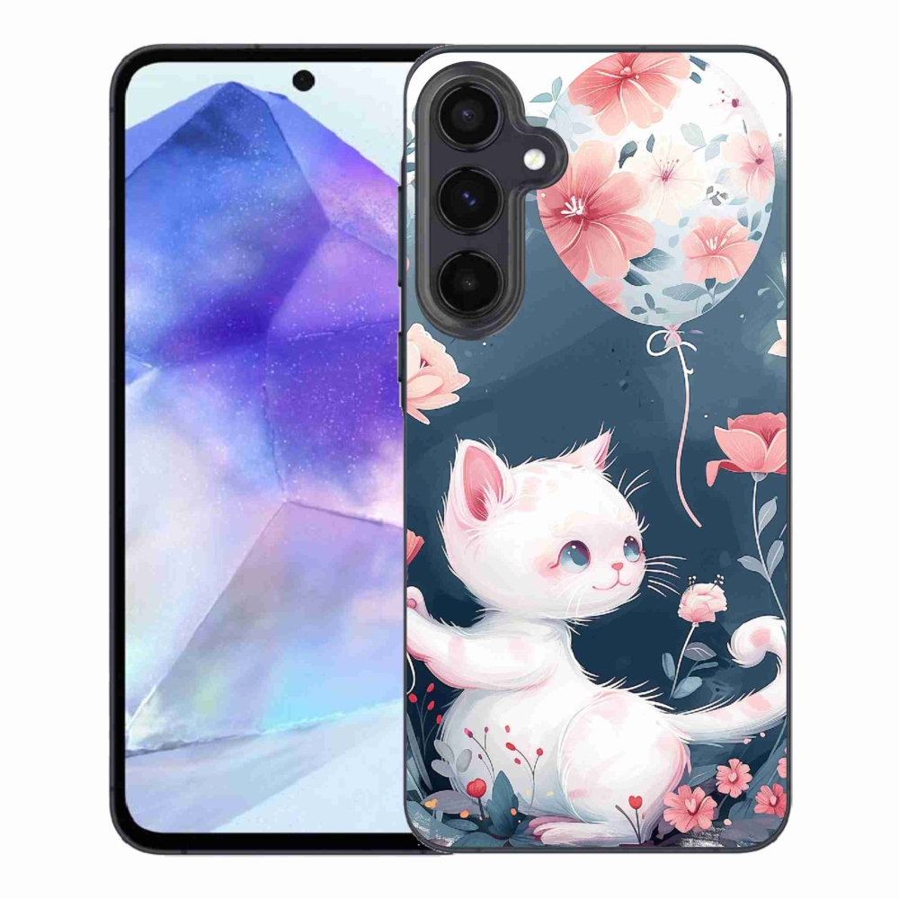 Gelový kryt mmCase na Samsung Galaxy A55 5G - kotě s balónkem