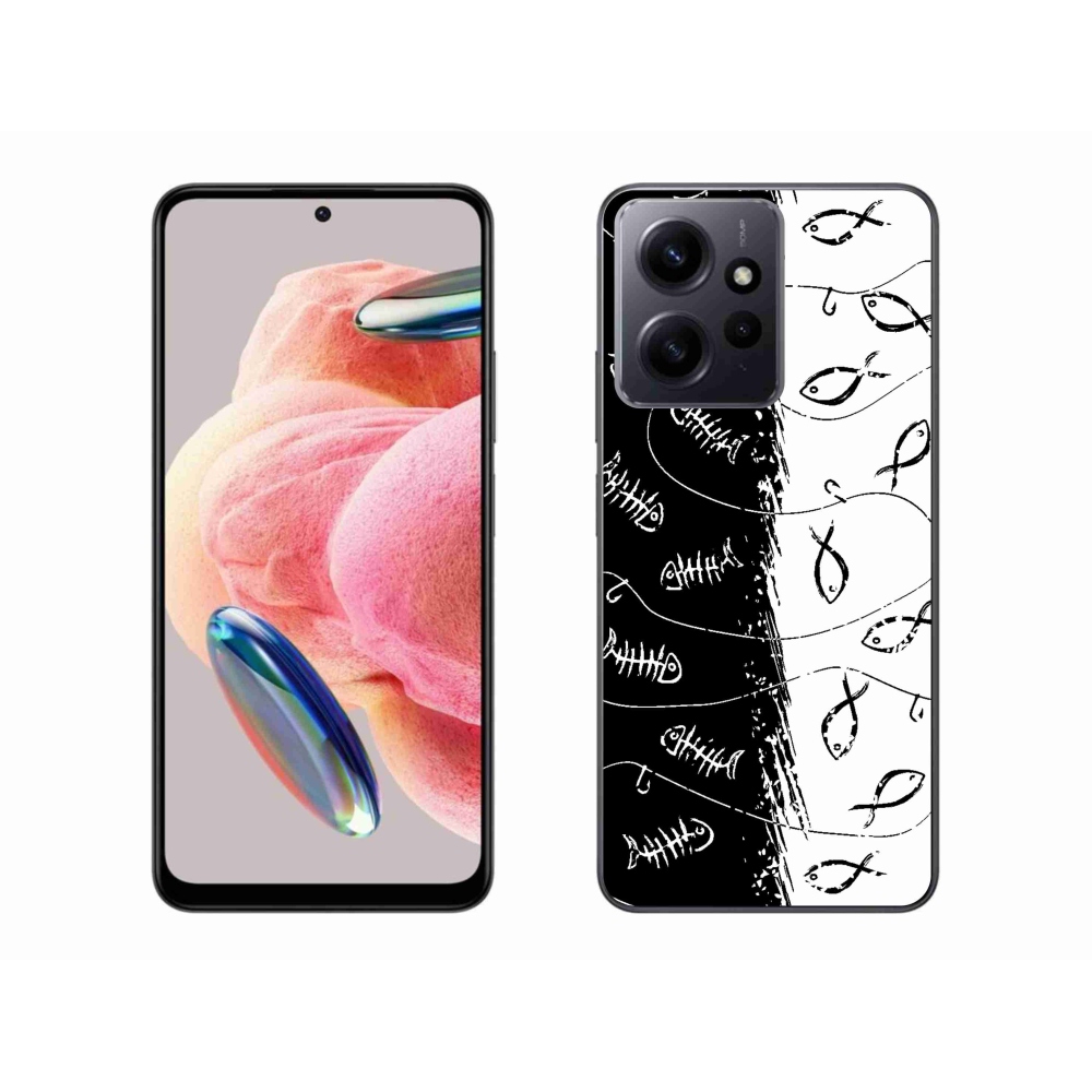 Gelový kryt mmCase na Xiaomi Redmi Note 12 4G - kostry a rybky
