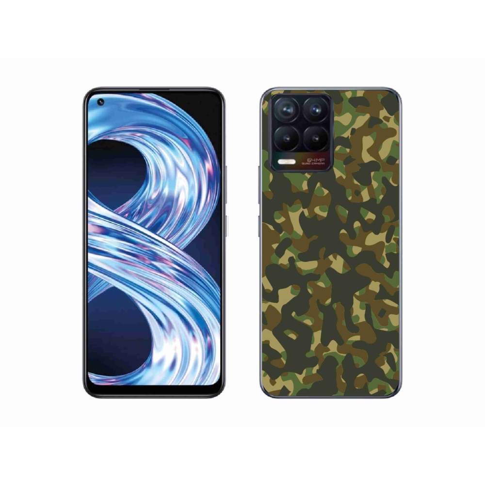 Gelový kryt mmCase na Realme 8 4G - maskáčový vzor 1