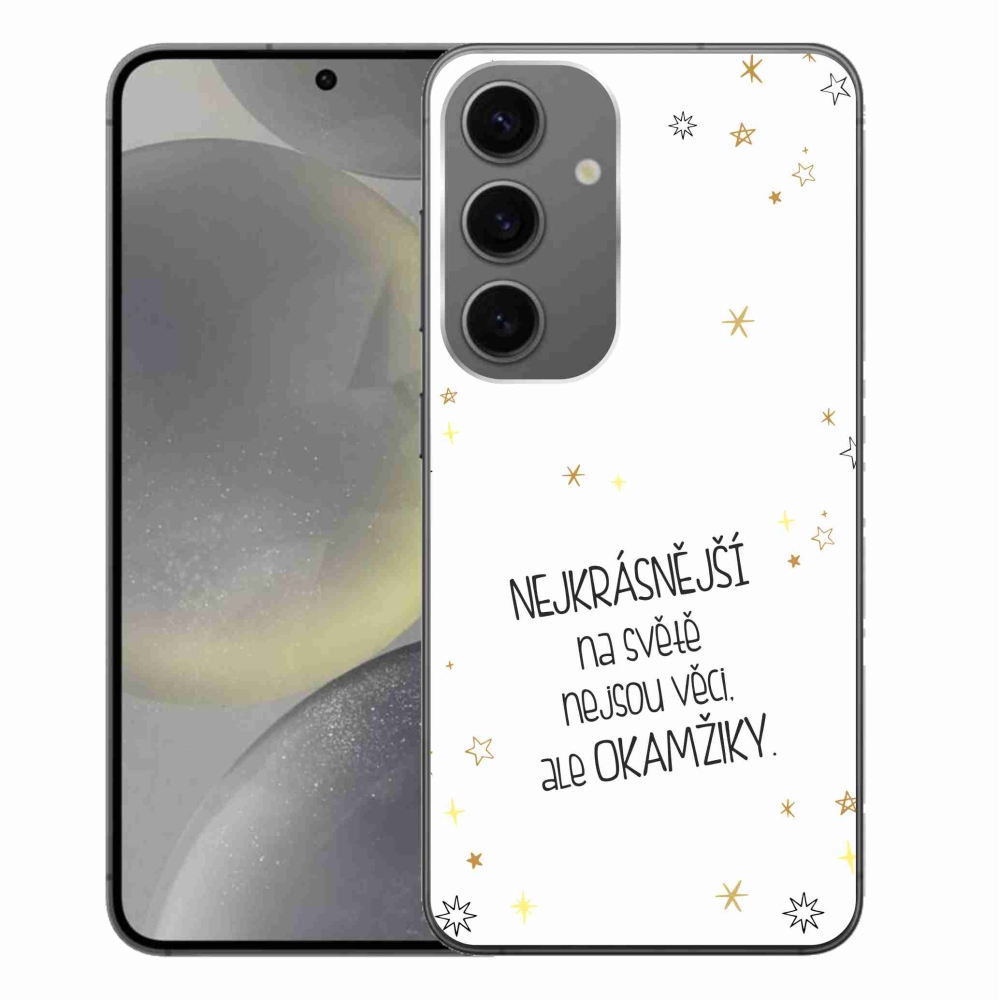 Gelový kryt mmCase na Samsung Galaxy S24+ - citát 4 bílé pozadí