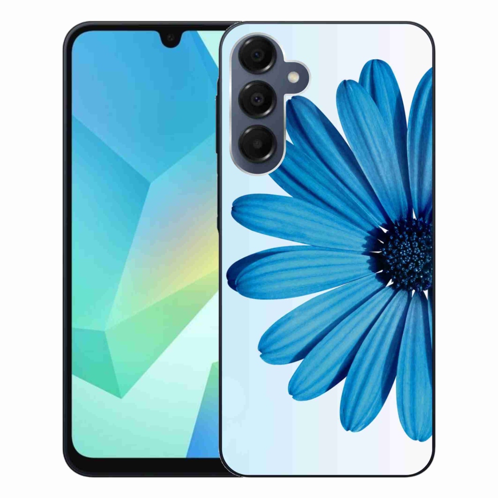 Gelový obal mmCase na Samsung Galaxy A16 4G/5G - modrá kopretina