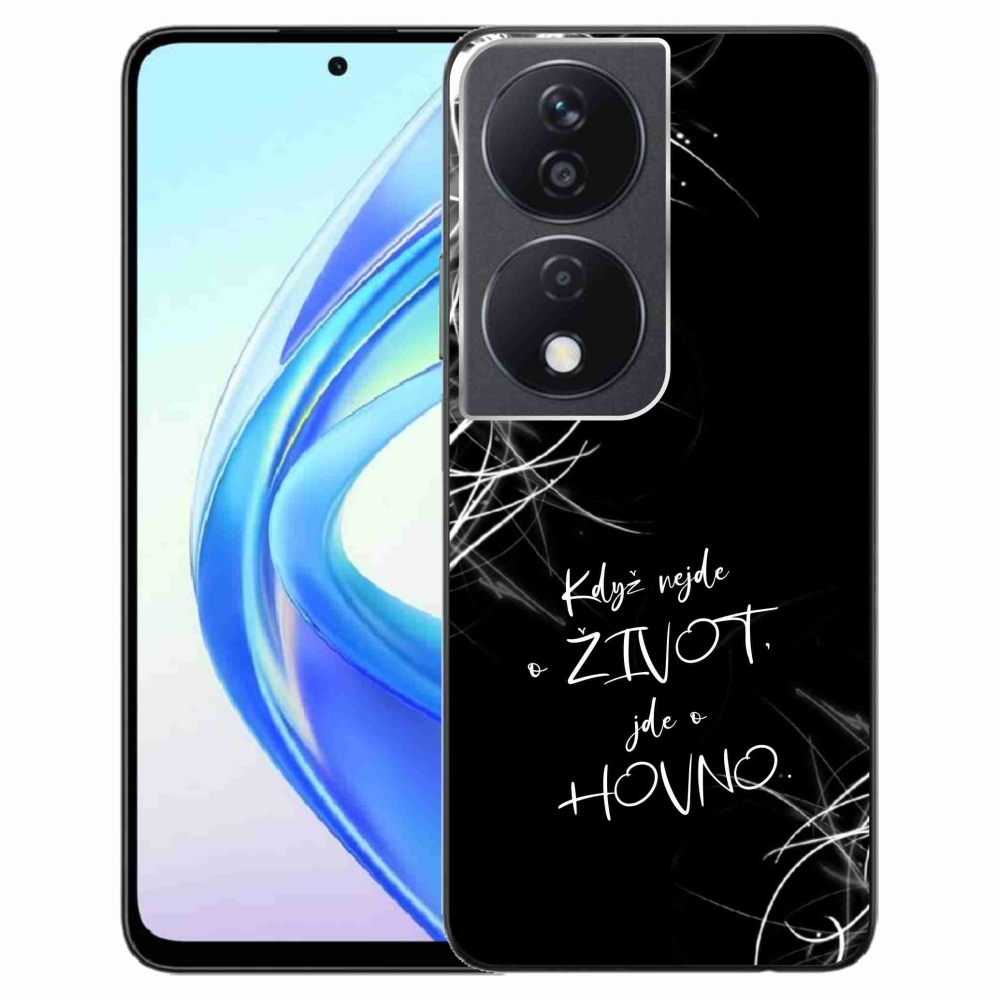 Gelový kryt mmCase na Honor X7b/Honor 90 Smart - vtipný text 16 černé pozadí