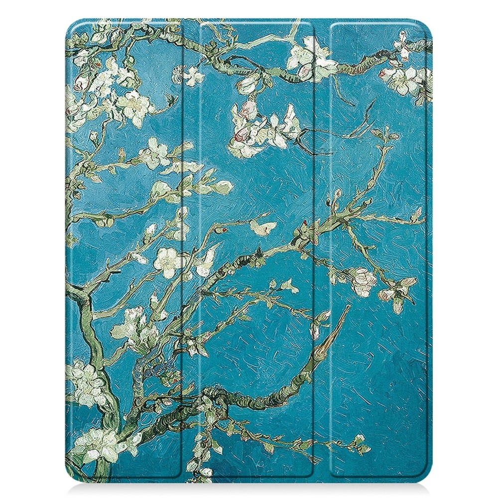 Patte zavírací pouzdro na iPad Pro 13 (2024) - bílé květy